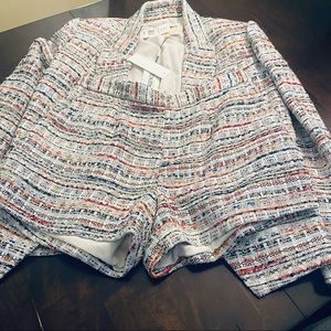 L’Agence Tweed shorts with matching jacket